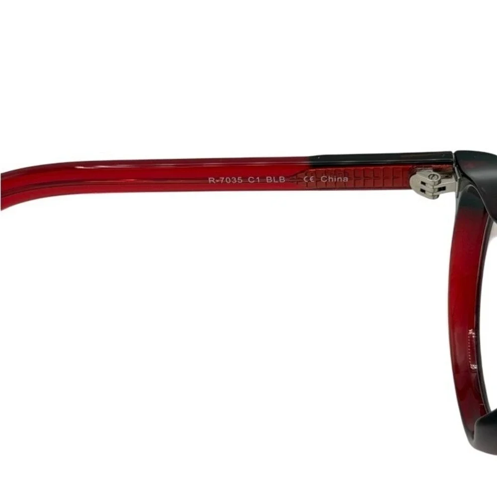 Ryan Simkhai Theodore Round Blue Light Glasses - Black &‎ Red (R-7035) +1.50